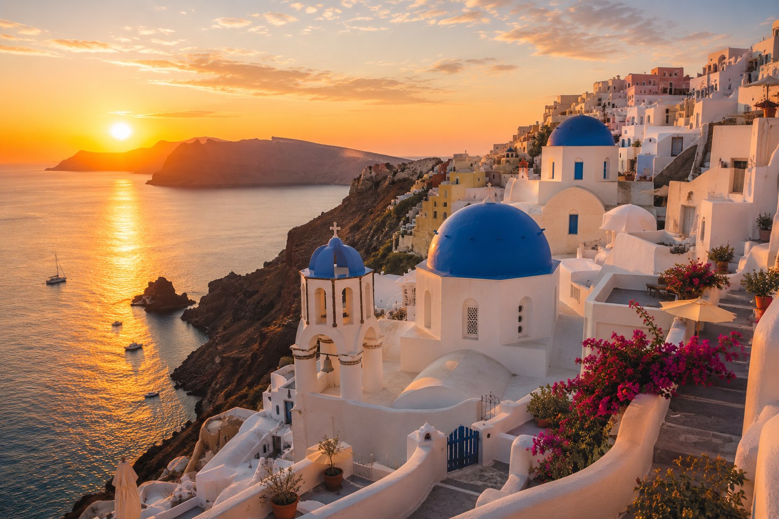 Santorini cliffside village